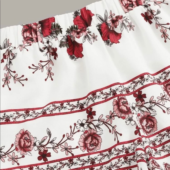 Plus Boho floral print crop top shorts set - Picture 3 of 7